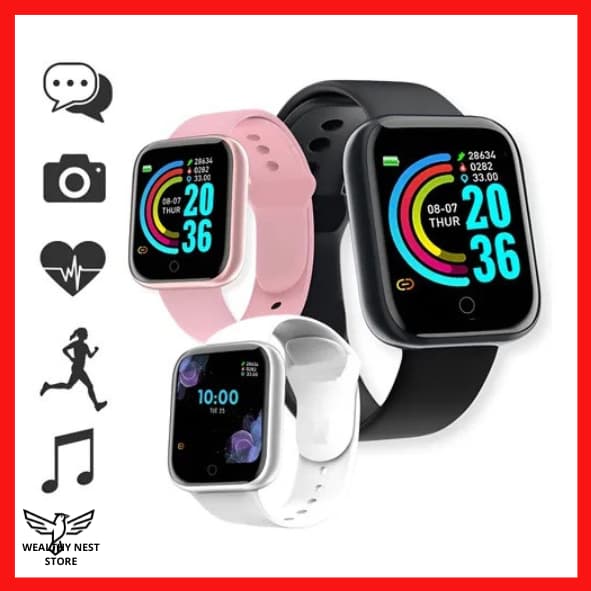 Relógio Digital Smartwatch Inteligente D20 PRO Y68 Com Marcação De Batimentos Cardíacos Resistente À Água