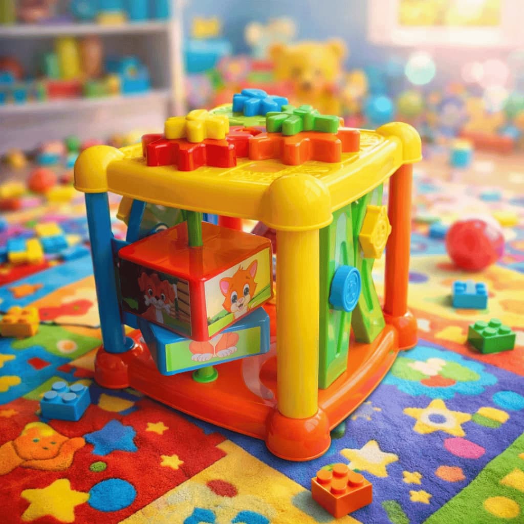 Cubo Didático Educativo Infantil 6 em 1 – Brinquedo Coordenação Motora Bebê Formas Cores