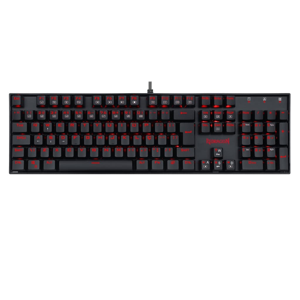 Teclado Mecânico Gamer Redragon Mitra Single Color LED Vermelho Switch Azul K551-1