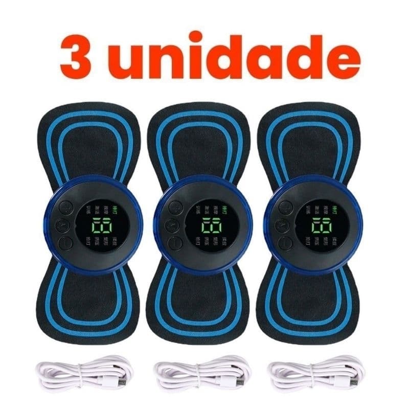Mini Massageador EMS Portátil com EMS e 8 Modos para Alívio de Dores Musculares