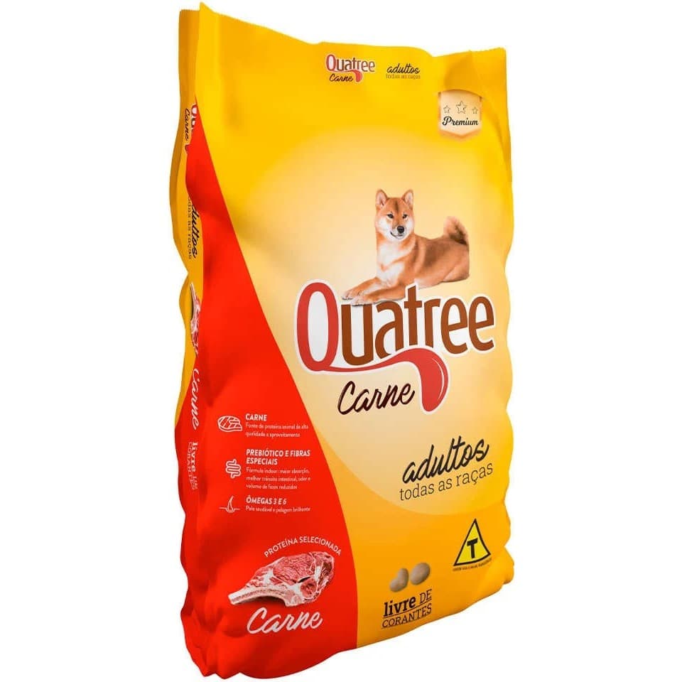 Ração Quatree para Cães Adultos Todas as Raças sabor Carne 15Kg