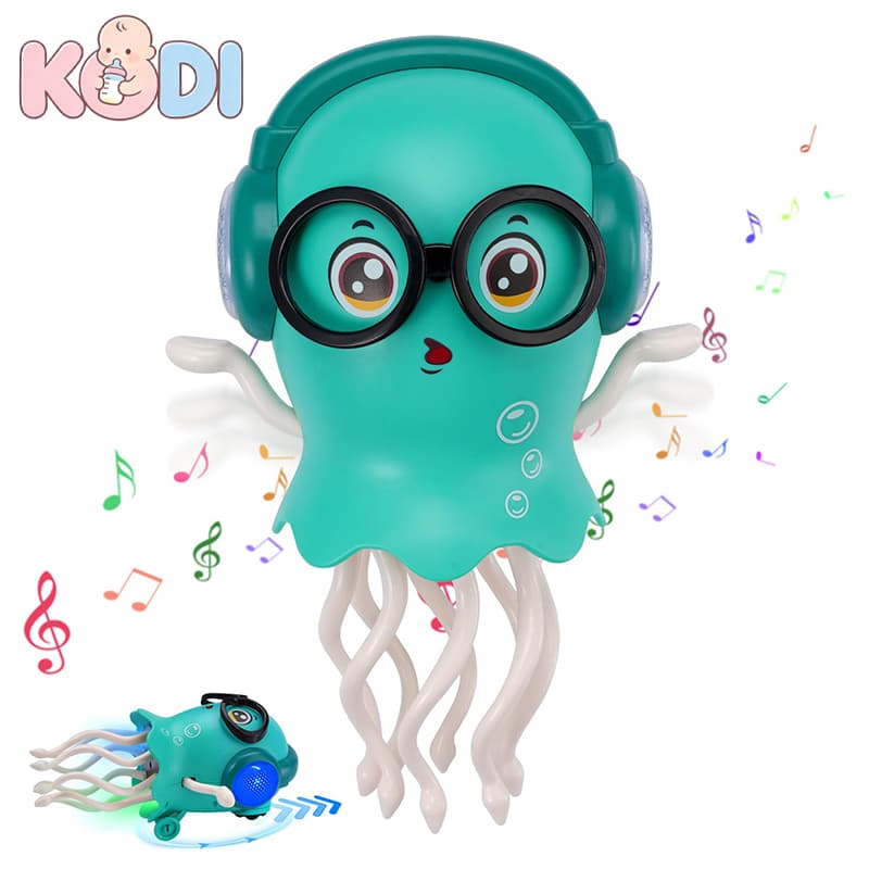 Polvo Dançante Automático, Brinquedo Educativo que Desvia de Obstáculos para Crianças Com luzes LED e música -P21