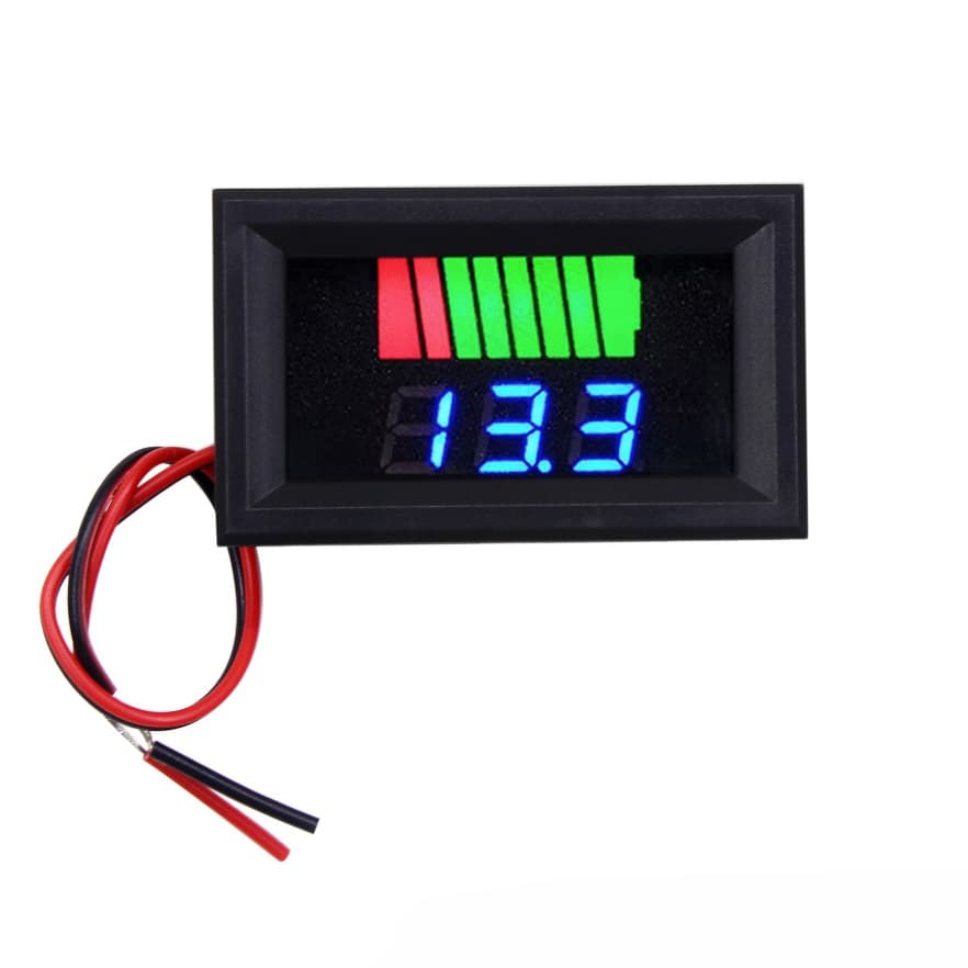 Display Monitor de Bateria e Nível da Tensão DC 7 - 72V Voltímetro Digital