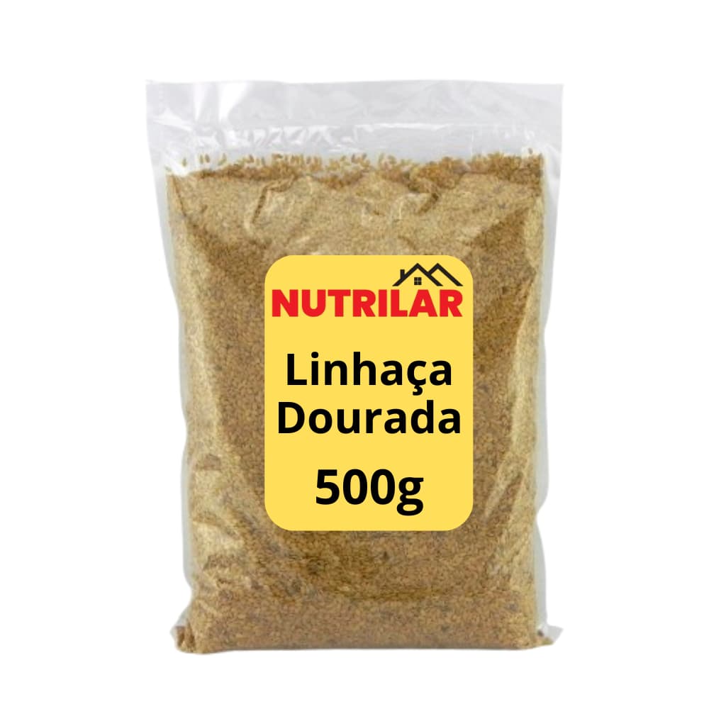 Semente de Linhaça Dourada 100% Natural 500g – Ideal para Alimentação Saudável – Pronta Entrega