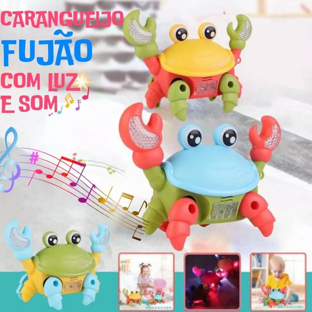 Brinquedo Caranguejo Fujão Musical Para Bebês Som Luz E Movimento Infantil Brinquedos educativos