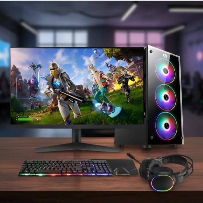 PC GAMER COMPLETO INTEL CORE I7 16GB RAM PLACA DE VIDEO GEFORCE 4GB SSD 512GB FONTE 500W - MONITOR 20'' 75HZ - KIT GAMER