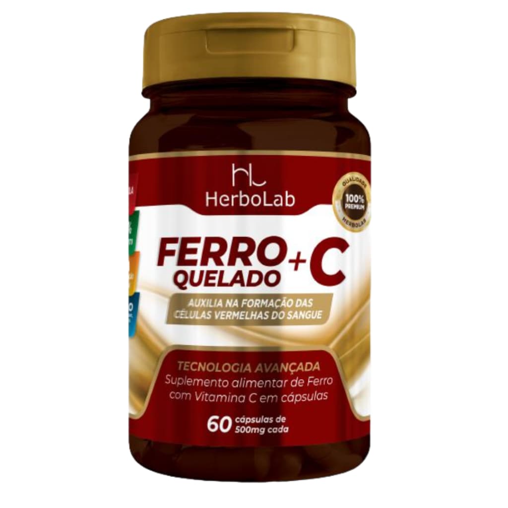 NutriFaz - Ferro Quelado + Vitamina C - 60 Cáps - Herbolab