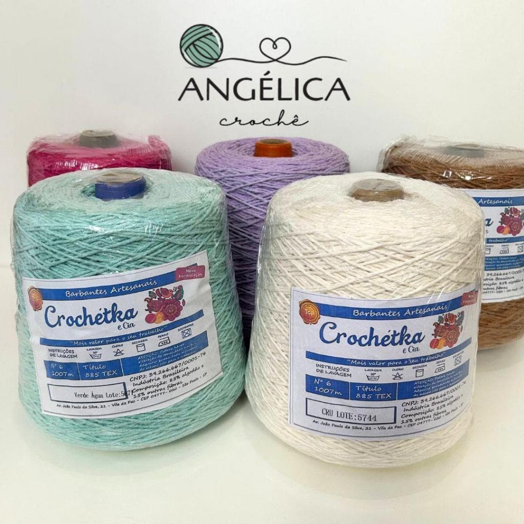 Barbante Crochetka Colorido 1kg Fio 6 Ideal para Crochê Tricô e Artesanato