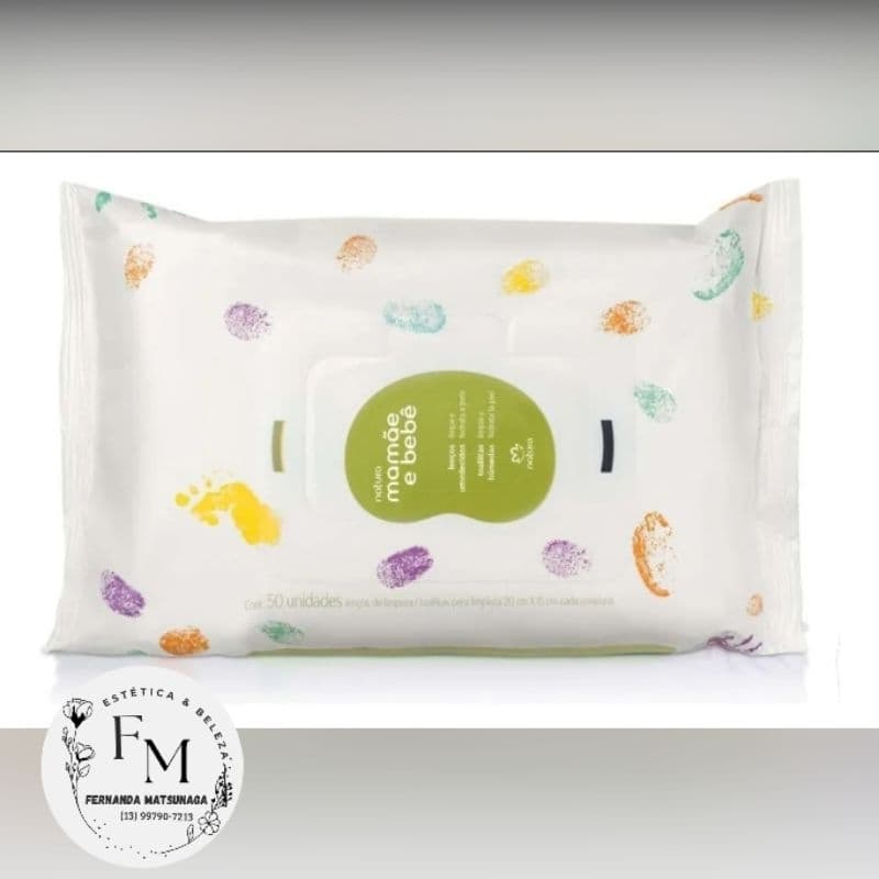 👶🌸 Lenços Umedecidos Mamãe e Bebê – 01 pacote contendo 50 Unidades de lenços 🌸👶