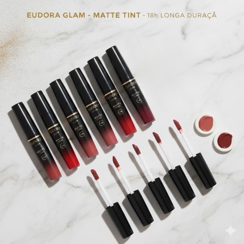 Batom Líquido Glam Matte Tint Eudora-Escolha sua cor
