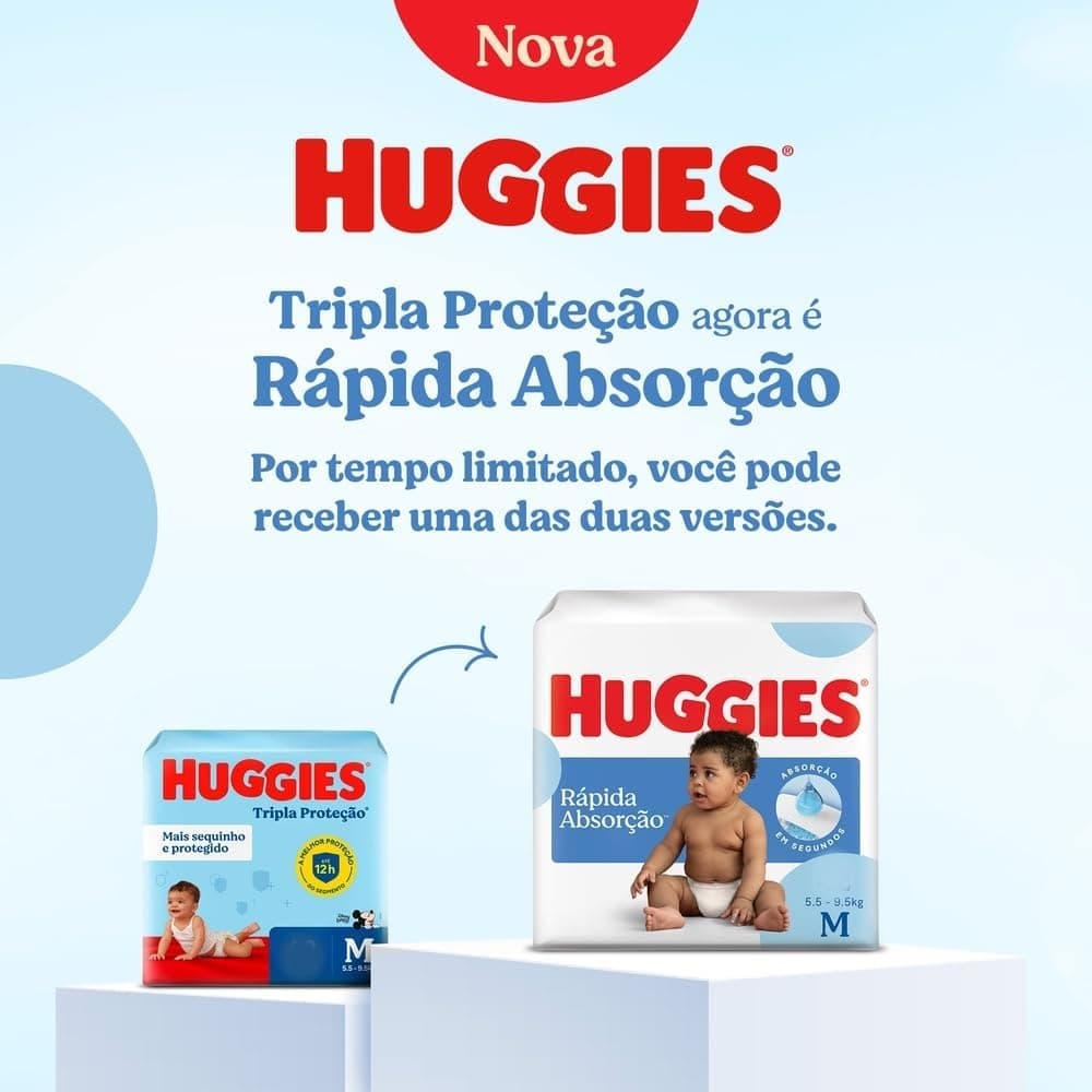 Fralda Descartavel Infantil Huggies Tripla Proteção Pacote Hiper