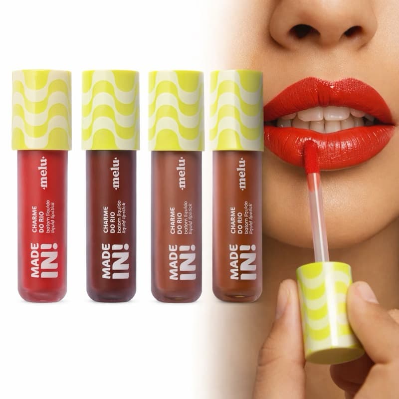 Batom Líquido Melu Ruby Rose Charme do Rio Matte 4ml Alta Fixação