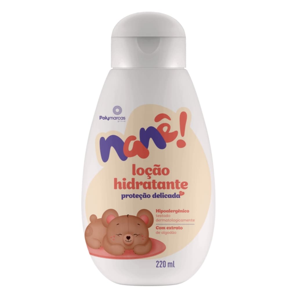 Hidratante Nane Pele Sensível Bebe Recém Nascido Hipoalergênico Extrato de Algodão Proteção Delicada