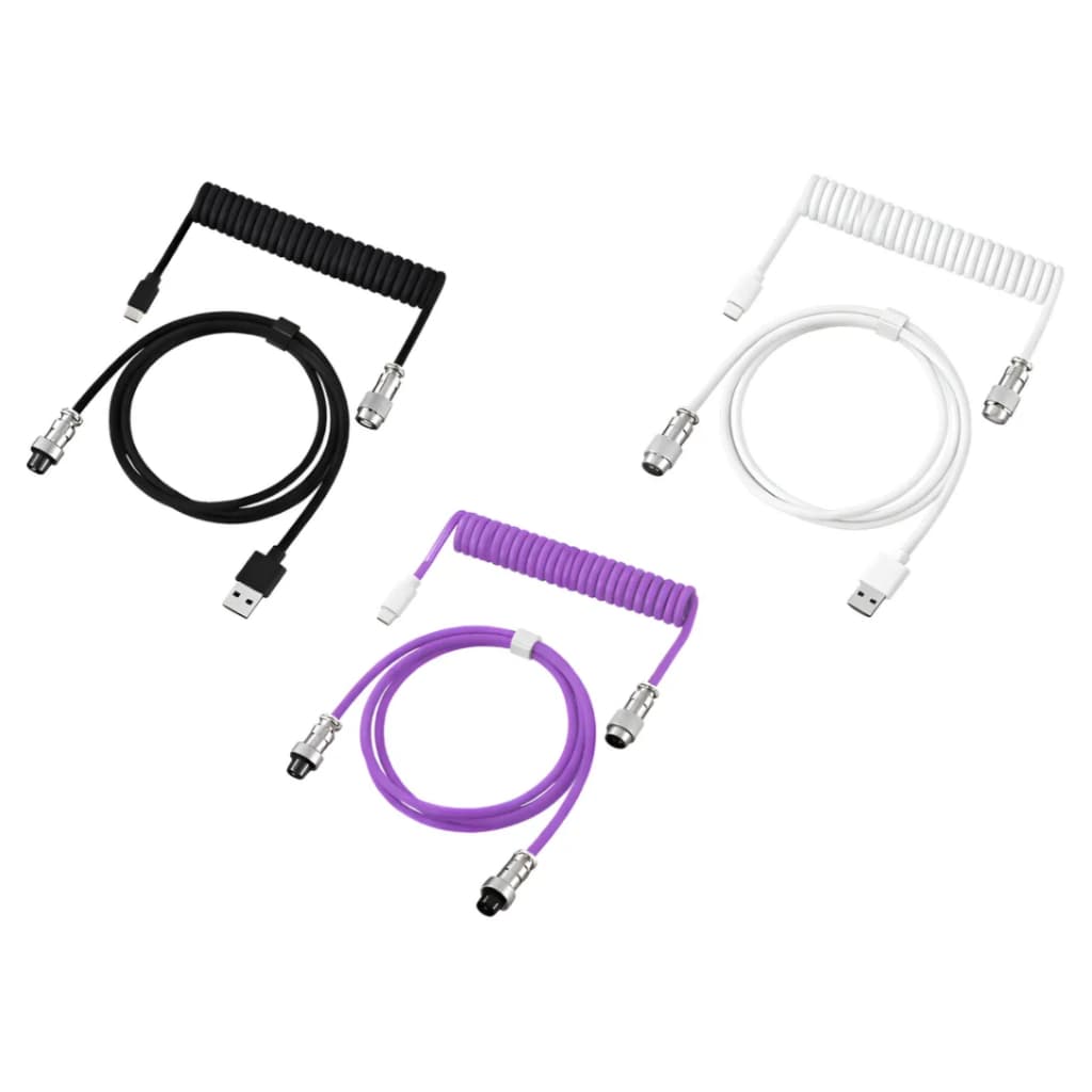 Cabo Enrolado Usb-c Para Teclado Mecânico Com Conector Aviad