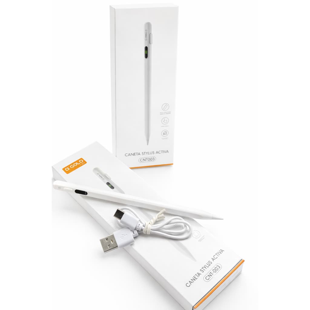 Caneta para tablet compatível com Android e ios caneta recarregável com visor de bateria com rejeição de palma