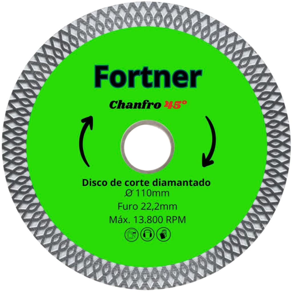Disco de Corte Porcelanato Chanfro 45 Diamantado Ultrafino Cerâmica Mármore