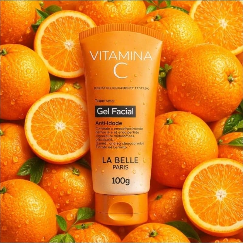 Gel Facial Anti-Idade Vitamina C Toque Seco da La Belle Paris - 100g