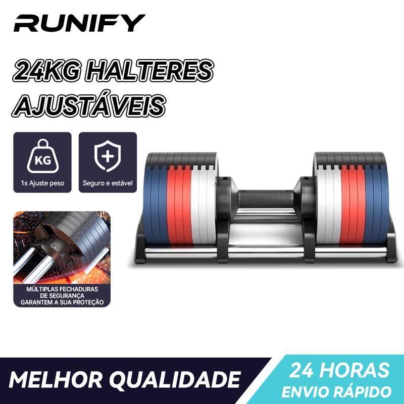 Halter Ajustável Regulável Colorido com Base para Musculação Academia Fitness Treino em Casa