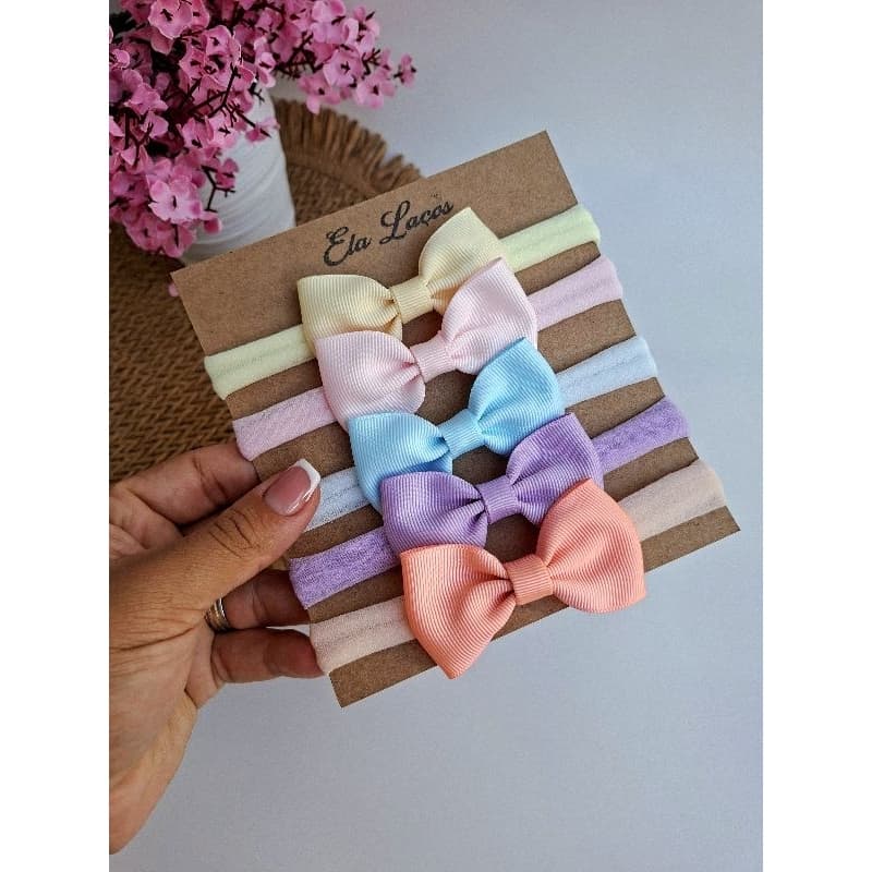 kit 5 faixinhas para bebê / Laços para bebê/ kit enxoval/tiaras para meninas/Faixinhas confortáveis