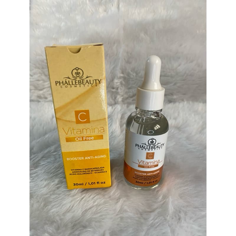 PhálleBeauty Sérum Vitamina C Booster 30ml - Reduz Linhas e Flacidez, Hidratação e Clareamento