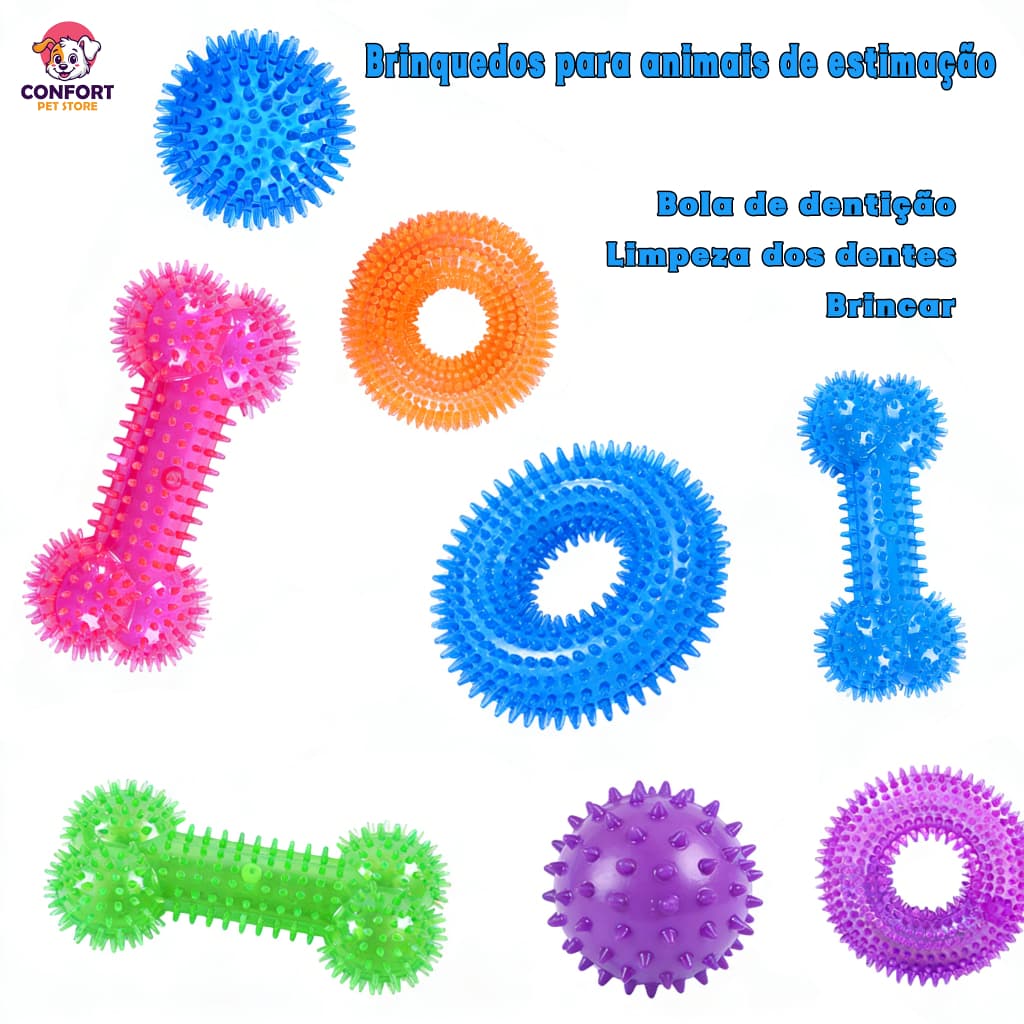 Brinquedo para Cachorro Mordedor Argola Espinho Mordedor Pet Argola Espinho PVC Para Cachorro Reforçado Com Apito