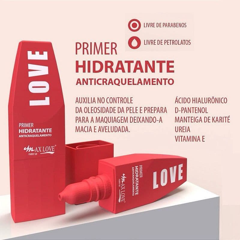 Primer Facial Anticraquelamento Hidratante Pré Make 30ml - MaxLove