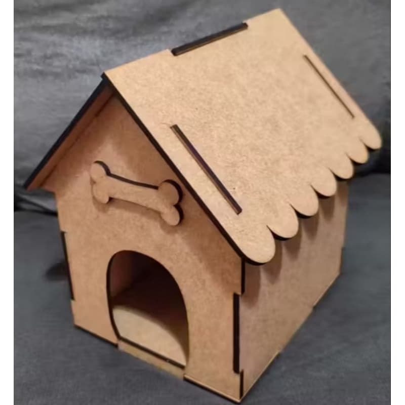 Mini Casinha de Cachorro para Cenários Casinha de Boneca Fazendinha Brincadeira em MDF 3mm