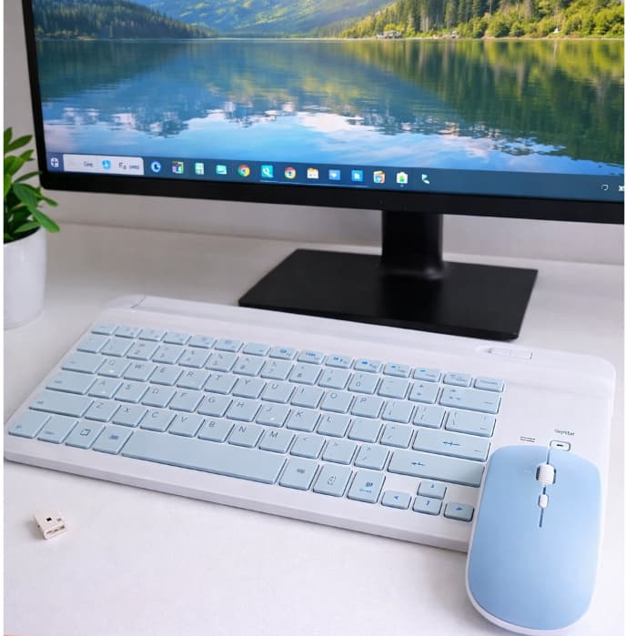 Kit Teclado e Mouse Sem Fio  Slim bluetooth  | USB Para PC Notebook