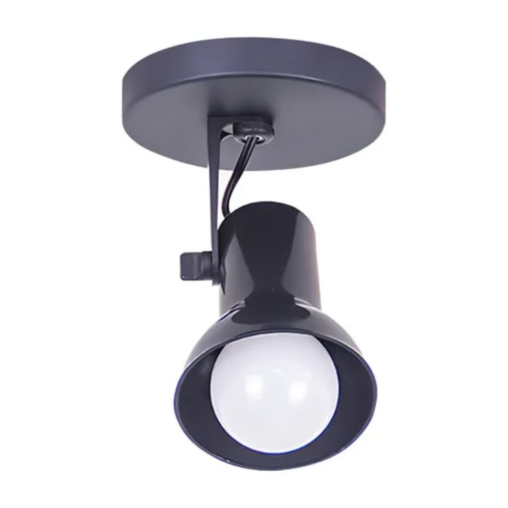 Luminaria de Teto Spot Sobrepor 1 lampada Direcionavel E-27 Preto