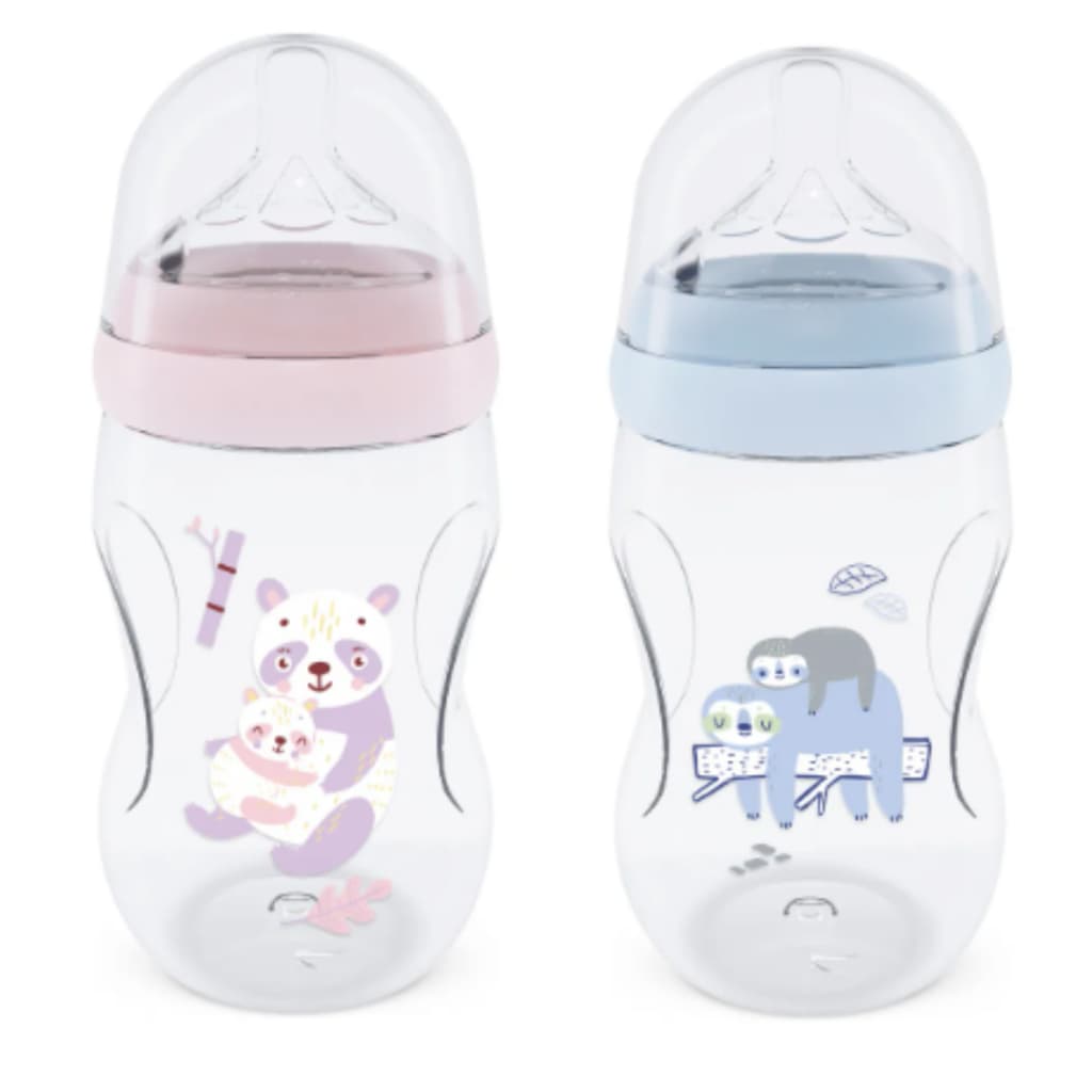 Mamadeira Bebê 330ml Tampa Antivazamento Bico Silicone Reto Fluxo 3 para crianças maiores 4 meses