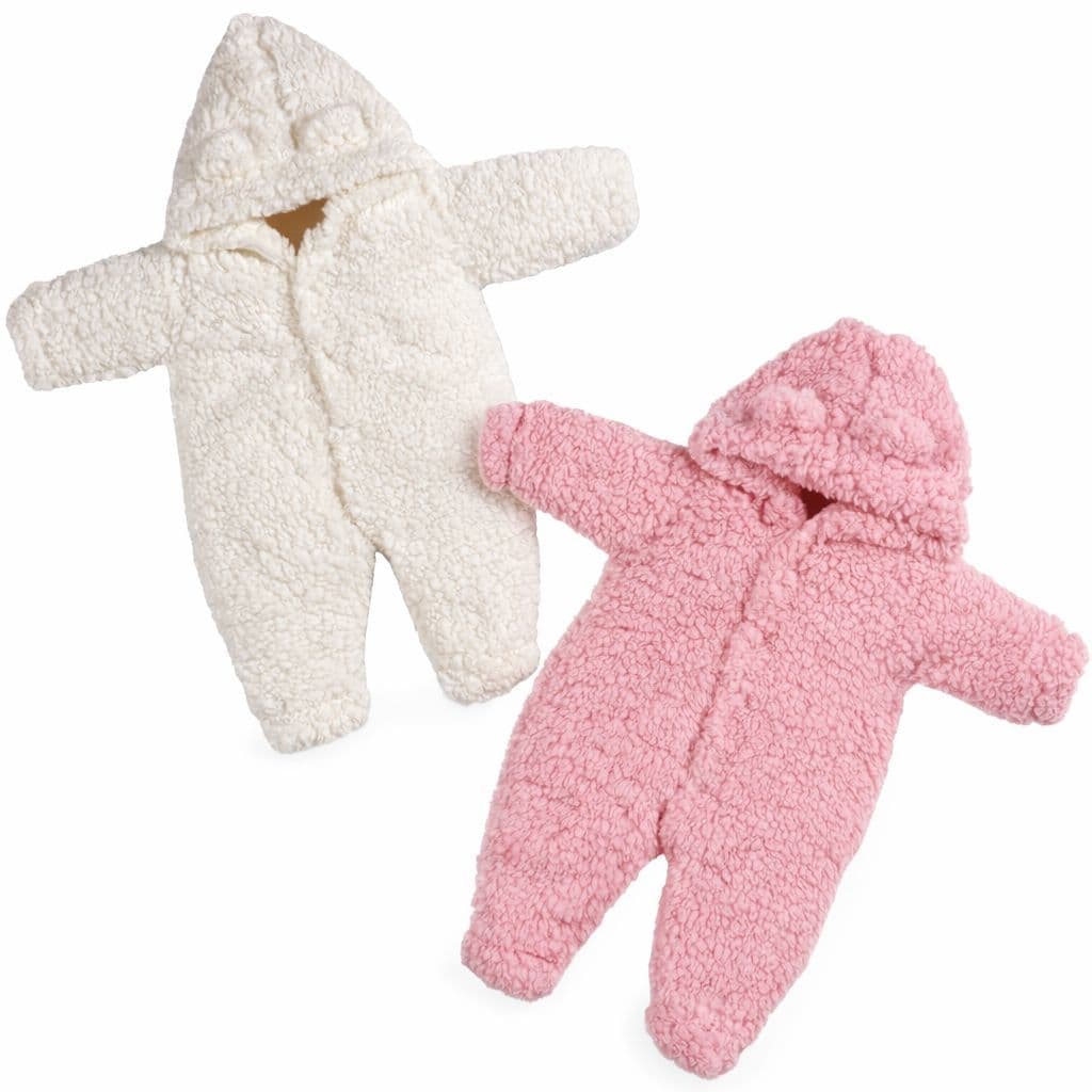 Kit 2 Macacão Pelúcia Bebe Inverno De Pelo Carneiro Menina