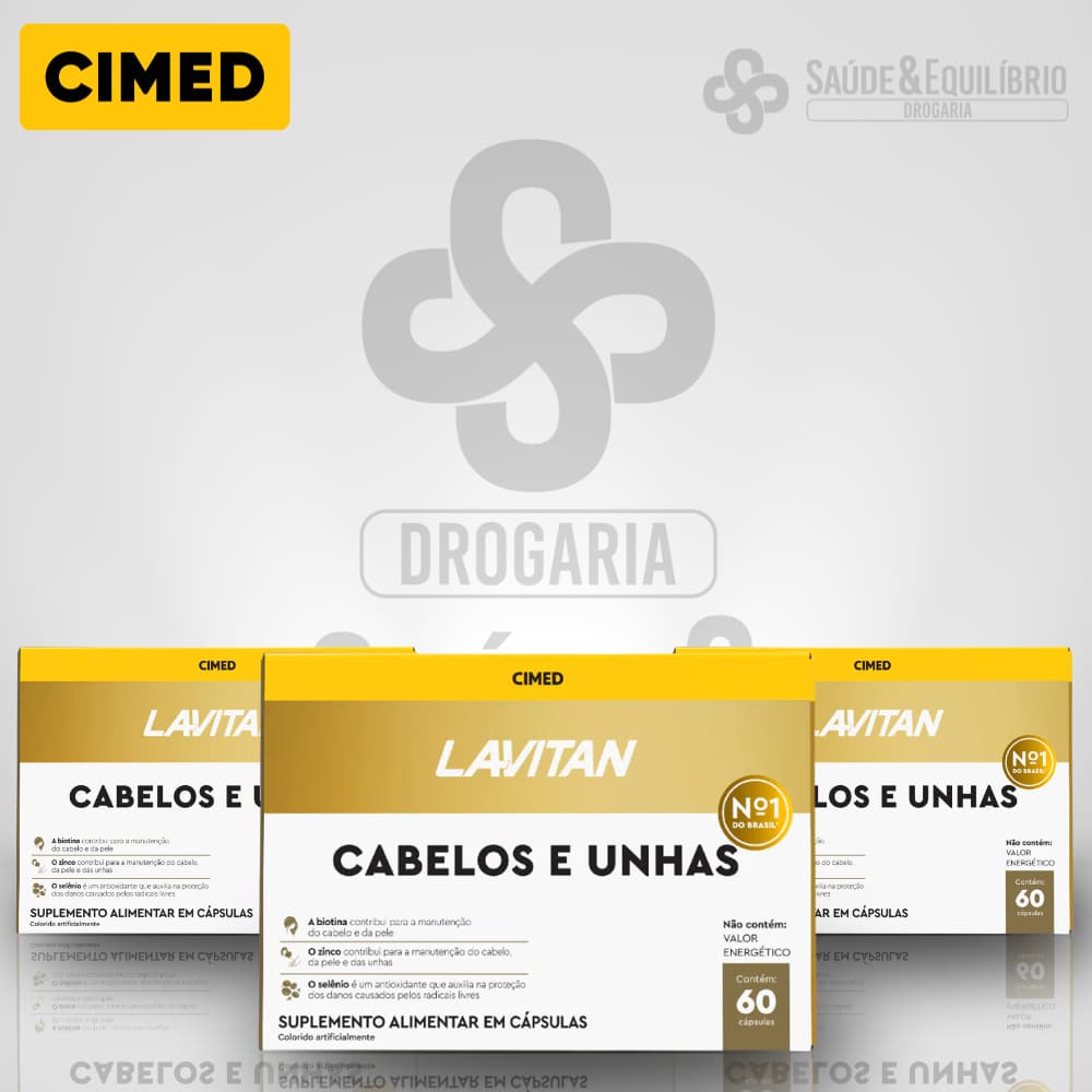 Vitamina Lavitan Cabelos e Unhas Biotina Cimed 60 capsúlas