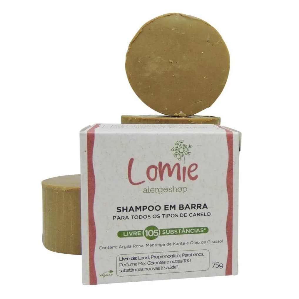 Shampoo Hidratante Em Barra Lomie Alergoshop 75g