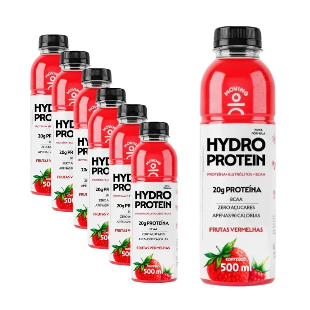6 Moving Hydro Isotônico 20g Proteína - Frutas Vermelhas