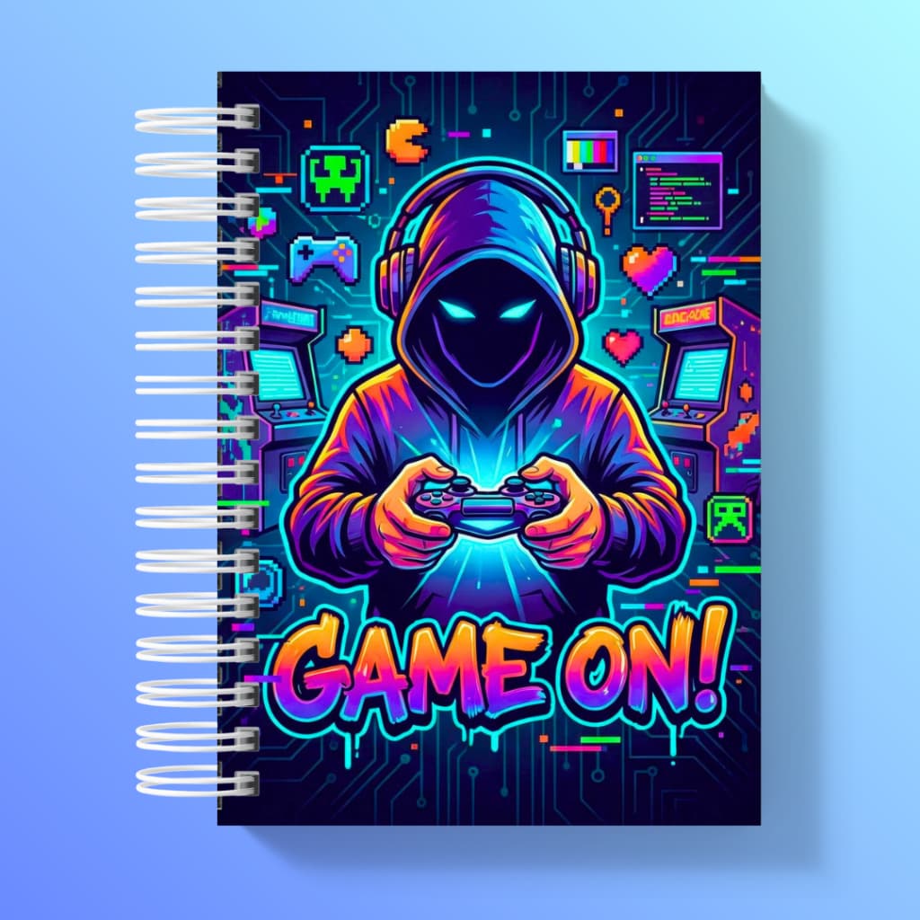 Caderno Gamer | Recados e Anotações | Personalizado | Bloco, A5, 1 ou 10 Matérias