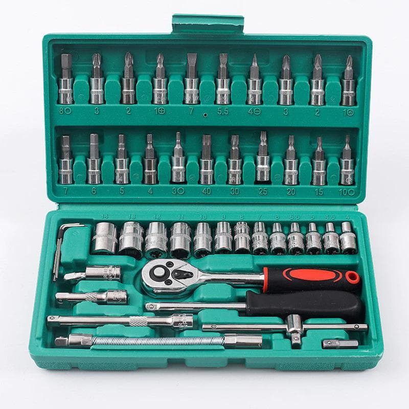 JOGO DE SOQUETES E BITS COM CATRACA – MALETA COMPLETA 🔧