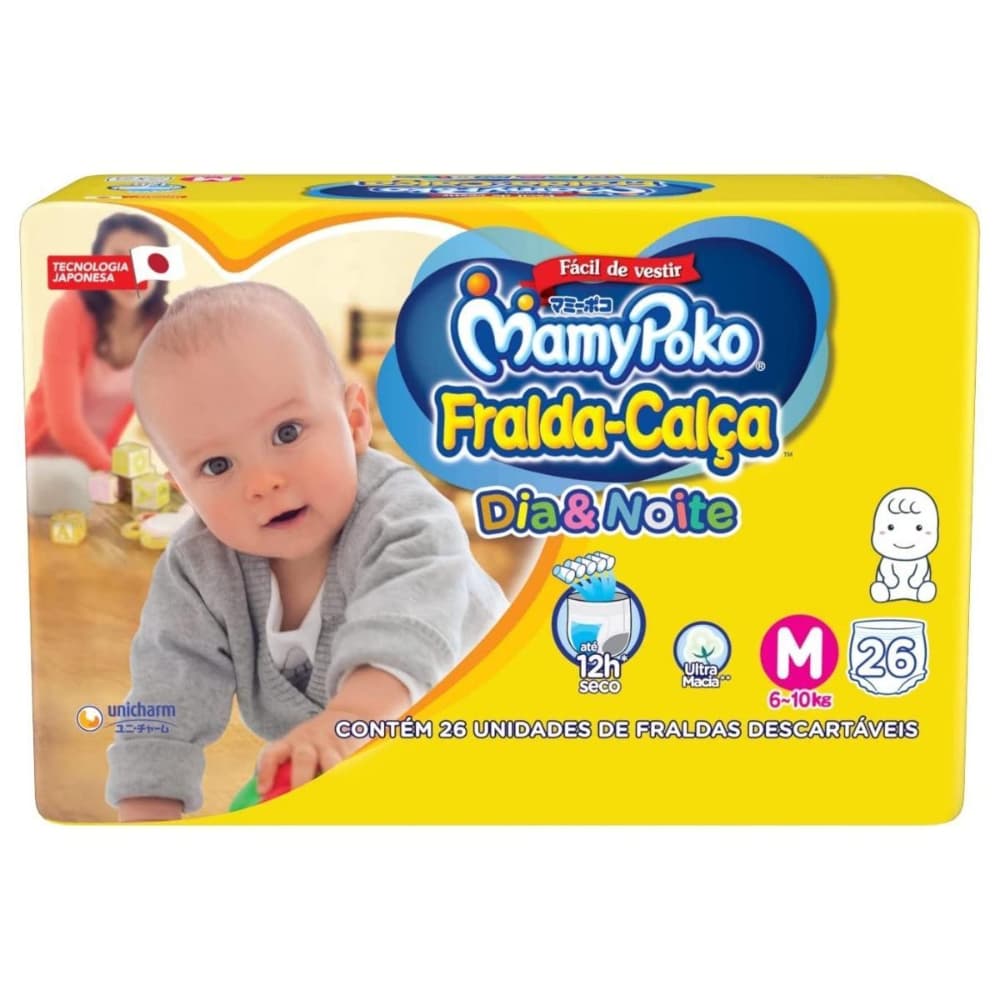 Fralda MamyPoko Calça Dia & Noite M 26 Unidades