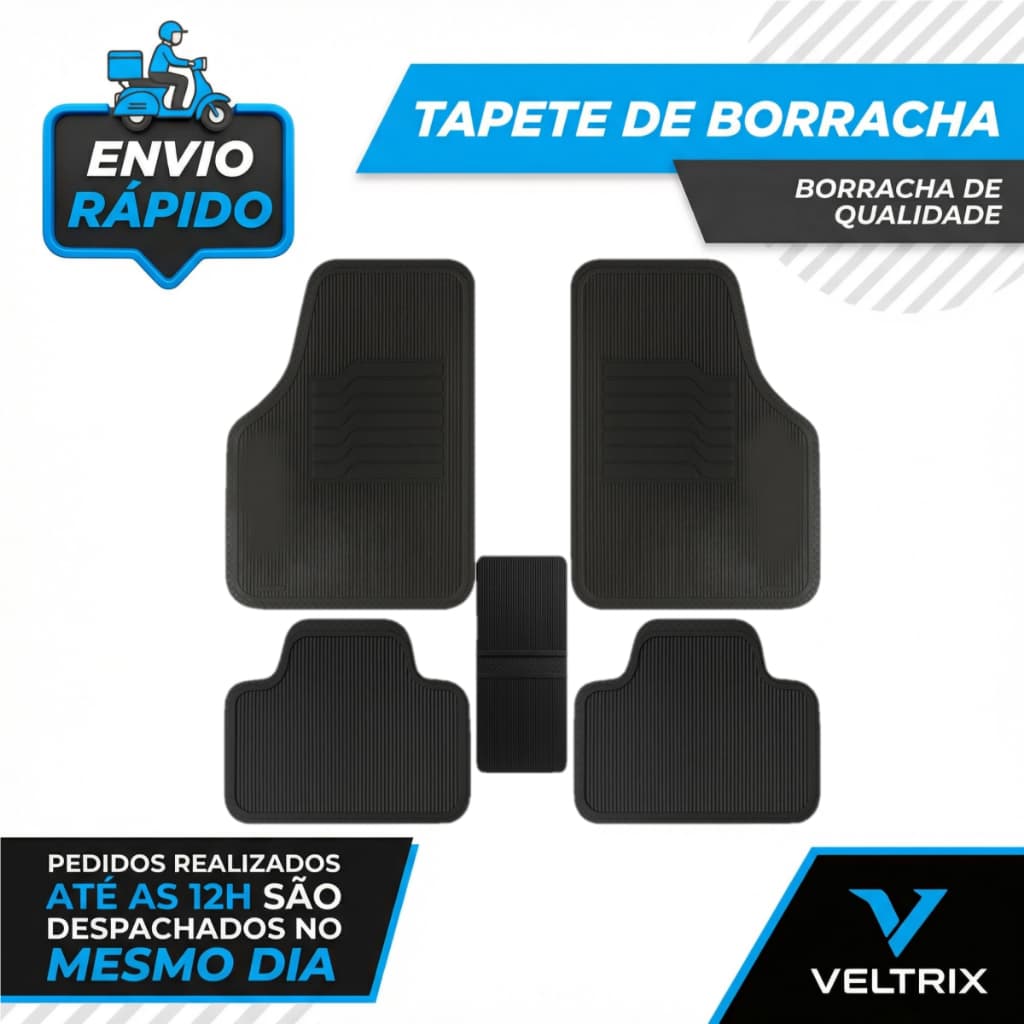 Jogo Tapete para Carro Personalizado Automotivo Borracha Fiat Ford Volkswagen Renault