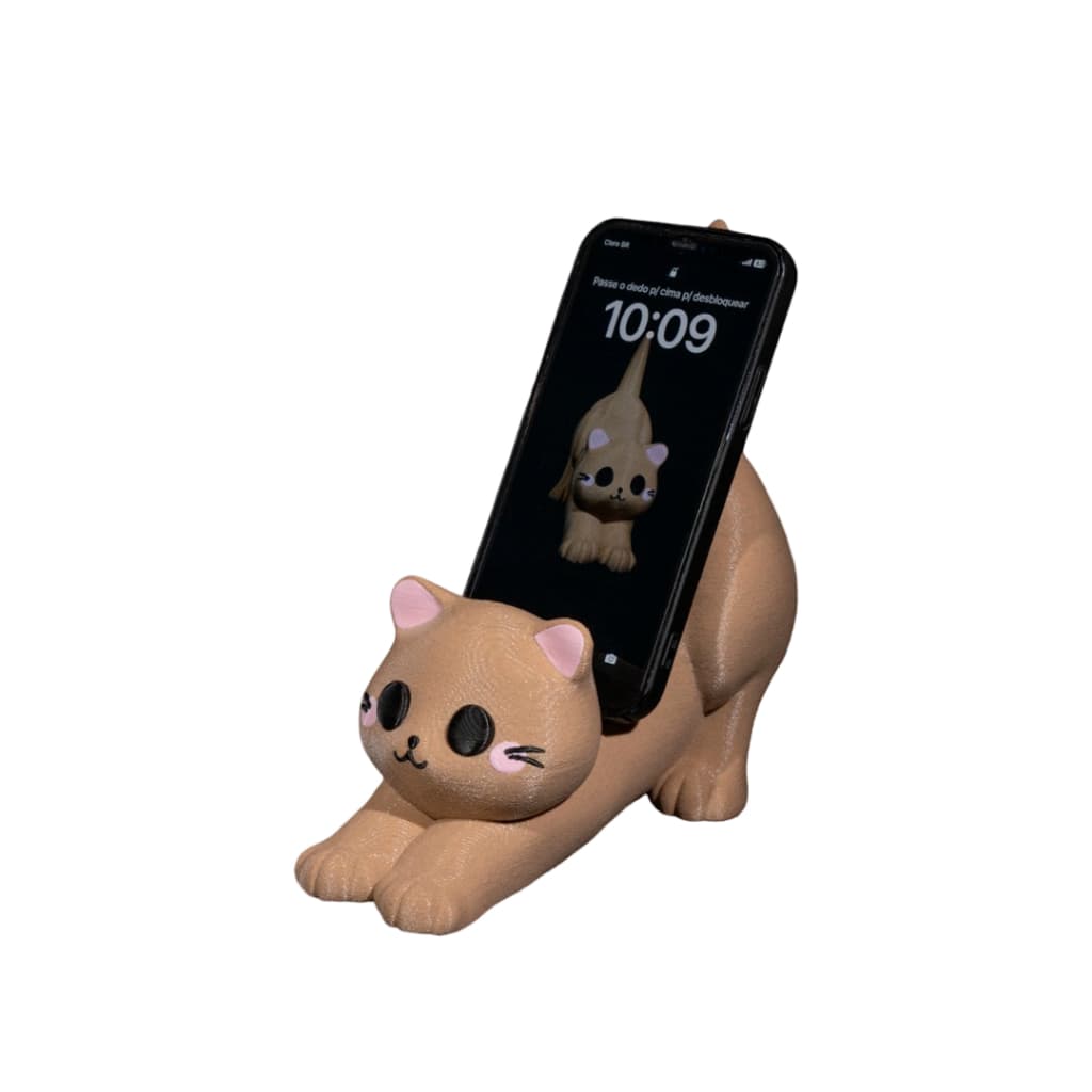 Suporte de Controle Gamer e Celular Gatinho - Organizador de Mesa para Console Videogame Xbox PS3 PS4 PS5 iPhone