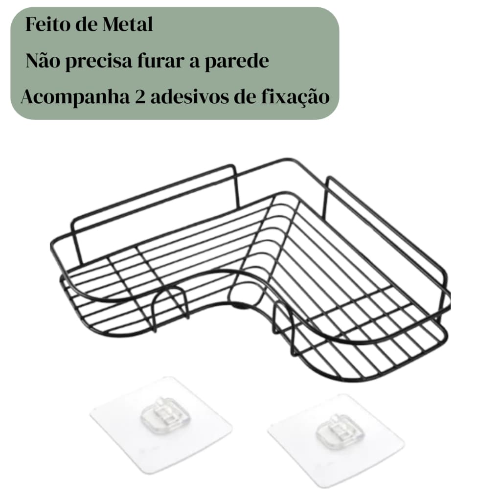 Kit Prateleiras de Parede em Metal com Suportes Organizadores para Banheiro e Cozinha