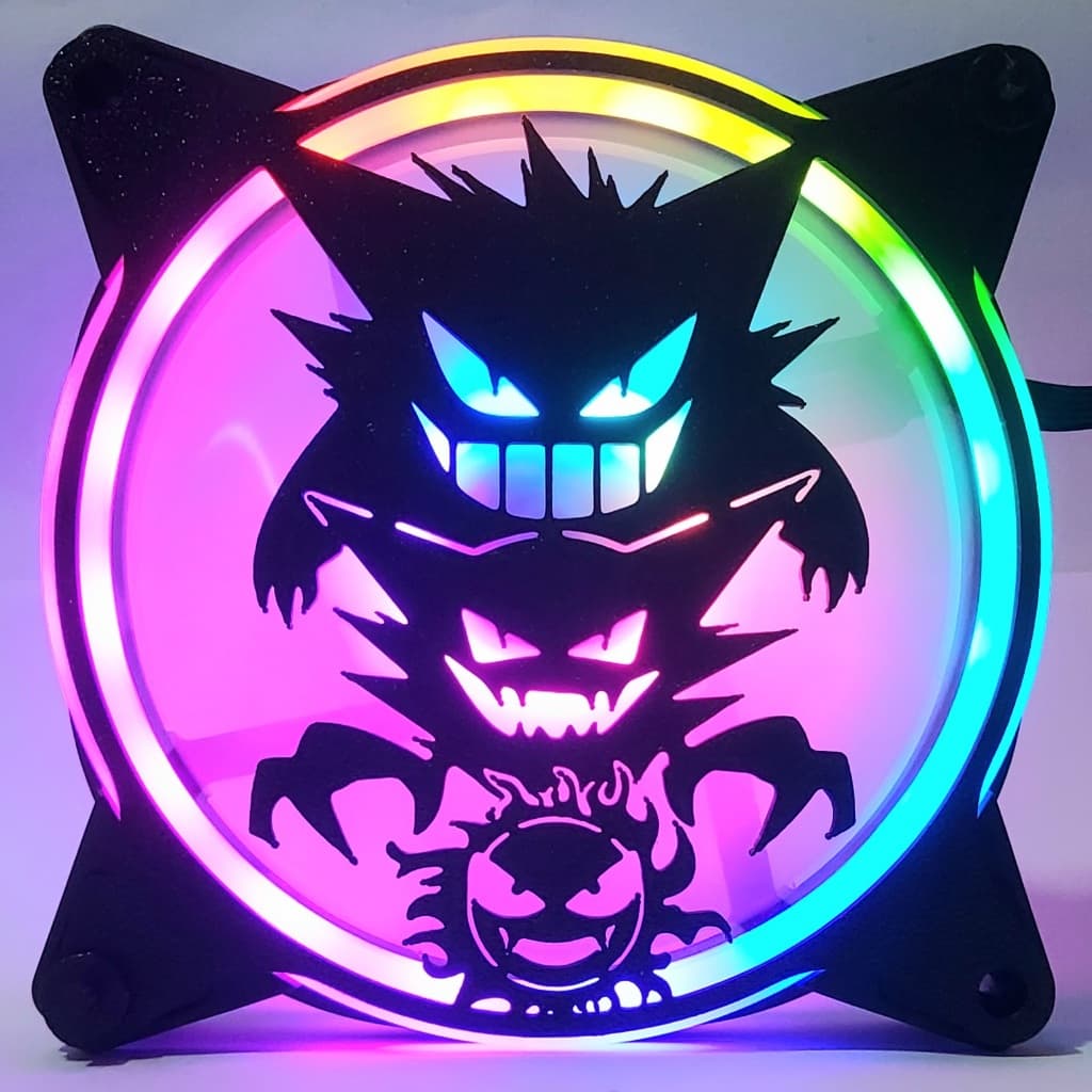GRADE GRELHA PARA COOLER FAN GRILL 120MM X 120MM TRIO FANTASMA GENGAR ANIME POKEMON  PC GAMER SETUP