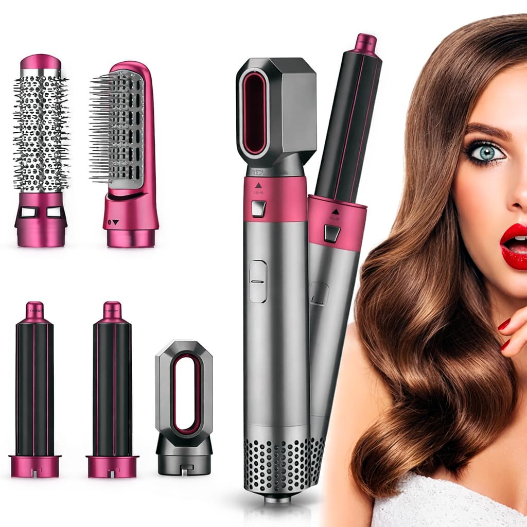 Escova Secador de Cabelo 5 em 1 Profissional 1000W Modeladora Alisadora Para Cabelos