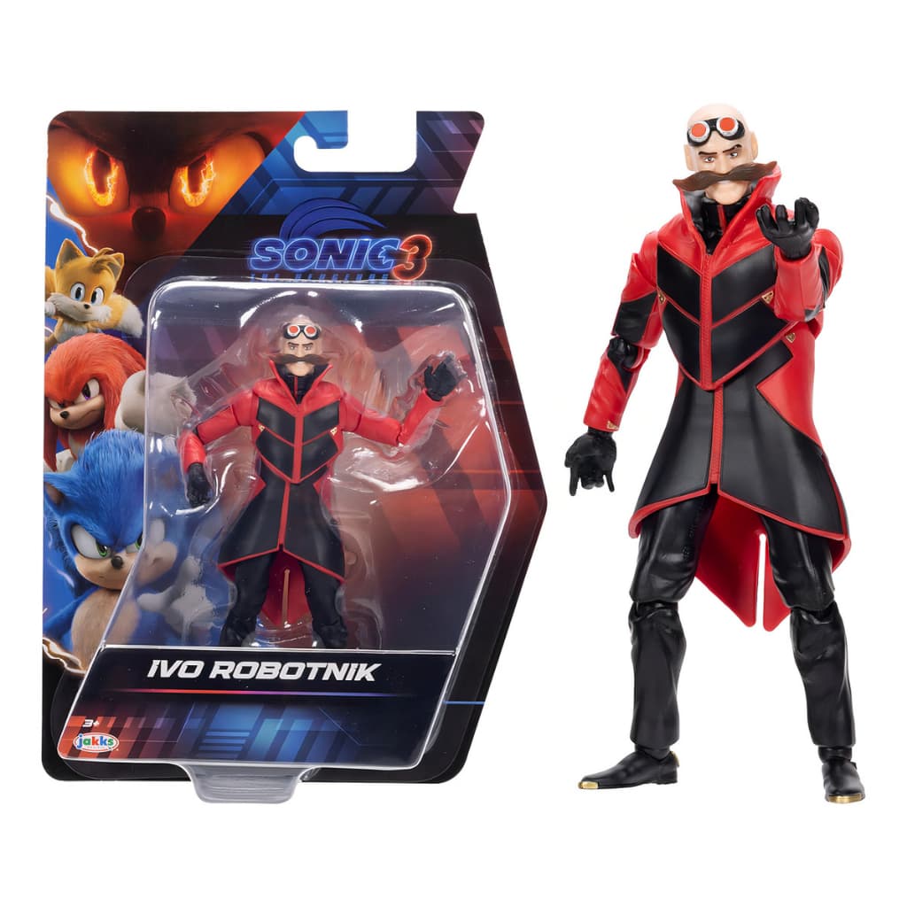 Boneco Ivo Robotnik 15cm Figura Articulada Filme Sonic 3 - Sunny