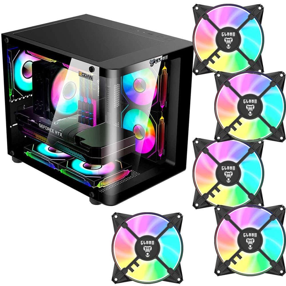 Gabinete PC Gamer Rodan CLANM Acompanha 5 Fan RGB Design Gamer