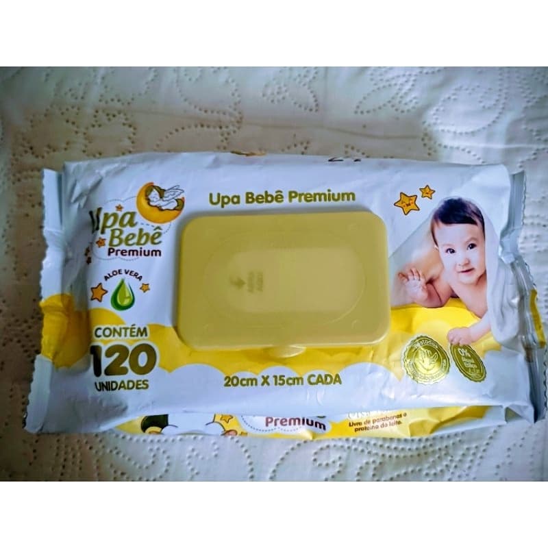 Kit C/12 pacotes lenços Umedecidos Upa Bebê Premium 1440un – Toalhinha Suave para Pele Sensível, Alta Qualidade