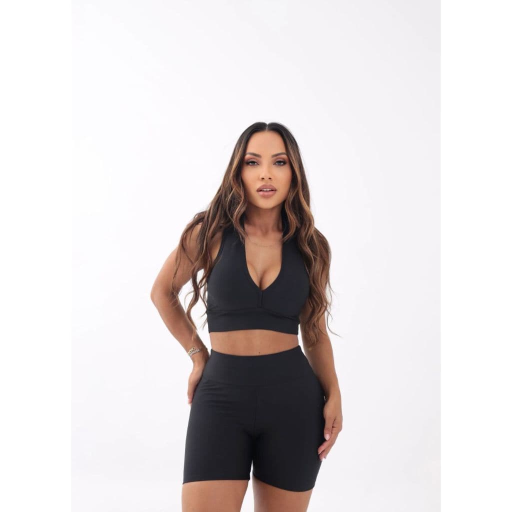 Shorts Fitness Feminino Cintura Alta Modelador Roupa de Academia Feminina Bermuda de Academia Feminino Compressão