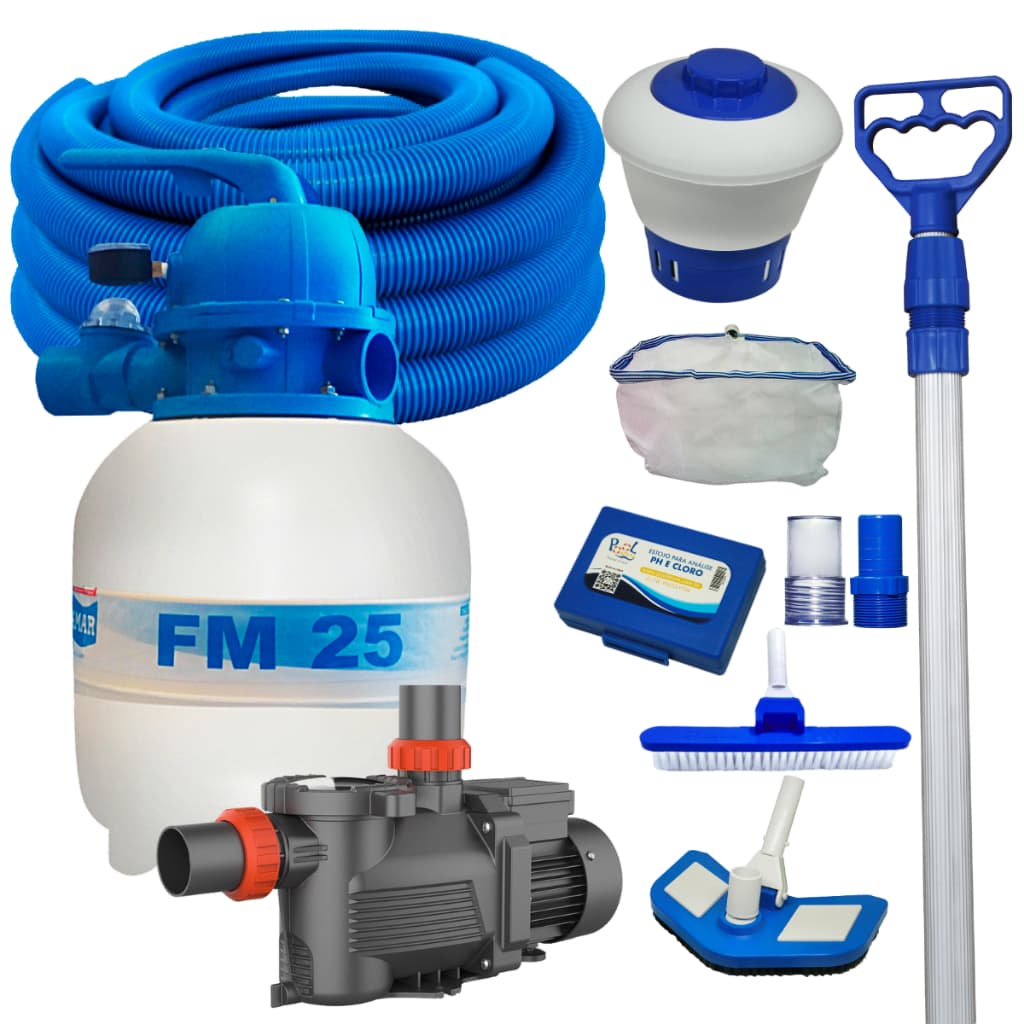 Kit FIltro FM-25 Sodramar Motobomba 1/4cv Lepono Kit Limpeza Completo Aspiração