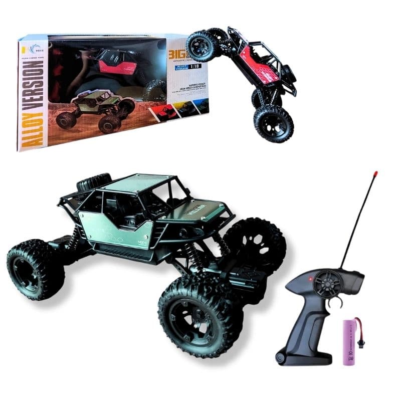 Carrinho de Controle Remoto Off-Road Bateria Recarregável Potente para todos os Terrenos, Pneus de Borracha Especiais