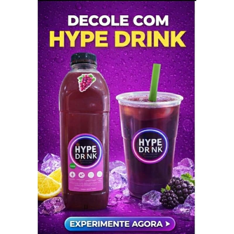Hype Drink Protein Fit – Bebida Funcional Energética Natural | Foco, Disposição e Energia (1L)