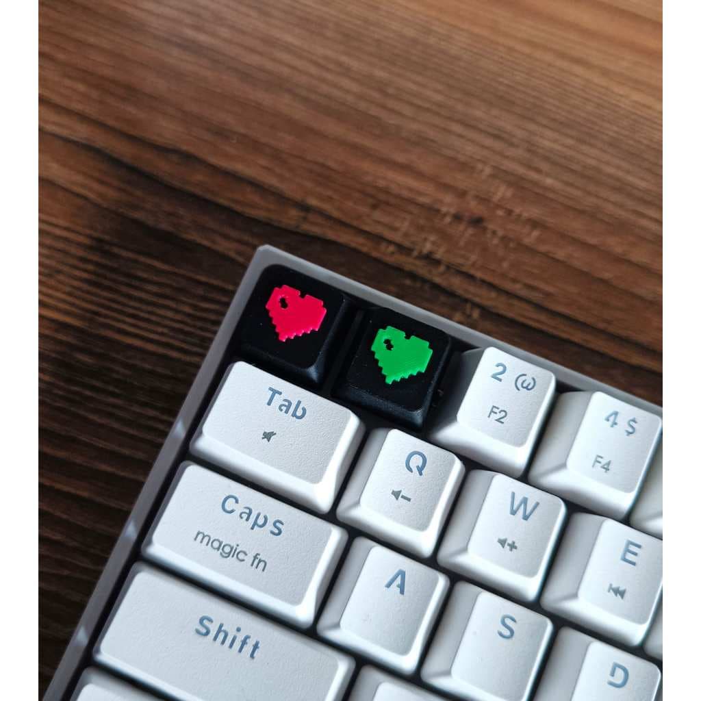 Keycap Decorativo Tecla Coração Pixel para Teclado Mecânico | Setup Gamer